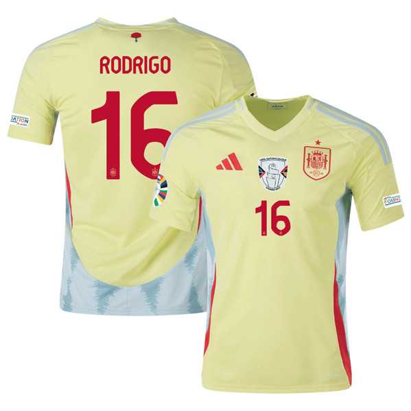 Men's Spain Team #16 Olivia Rodrigo Yellow 2024 Away Soccer Jersey,We sell and wholesale Men's Spain Team #16 Olivia Rodrigo Yellow 2024 Away Soccer Jersey on line form chian!